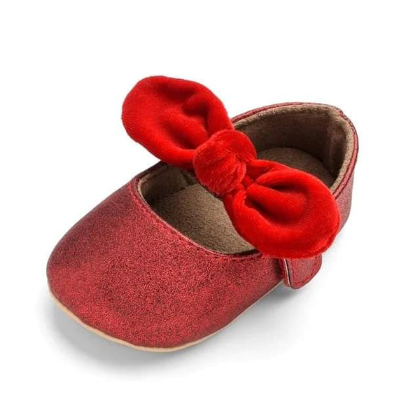 Infant Girl Glitter Ribbon Shoes