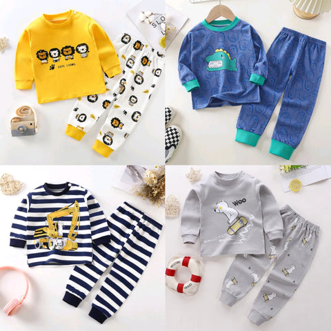 Toddler Kids Baby Boy Longsleeve Sleepwear Set