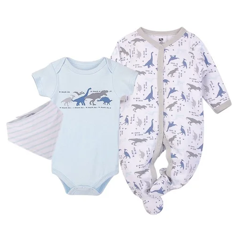 Dinosaur 3pc Frogsuit Bodysuit Bibdana Set