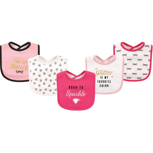 5piece Sparkle Baby Drooler Bib Set