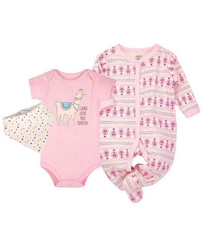 Little Llama 3pc Frogsuit Bodysuit Bibdana Set