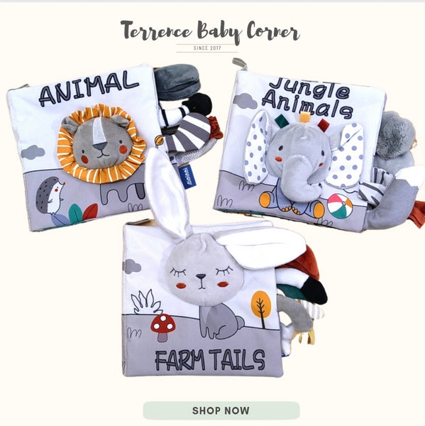 Infant Toddlers Minimalist Educational Clothbooks with Tails