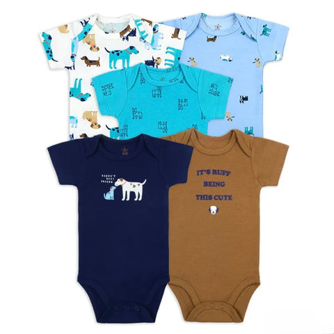 5pc Blue Dog Bodysuit Set