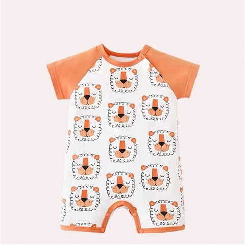 Orange Lion Baby Romper