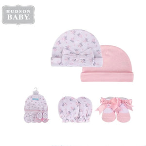 2pc Baby Bonnet, Socks & Mittens Set