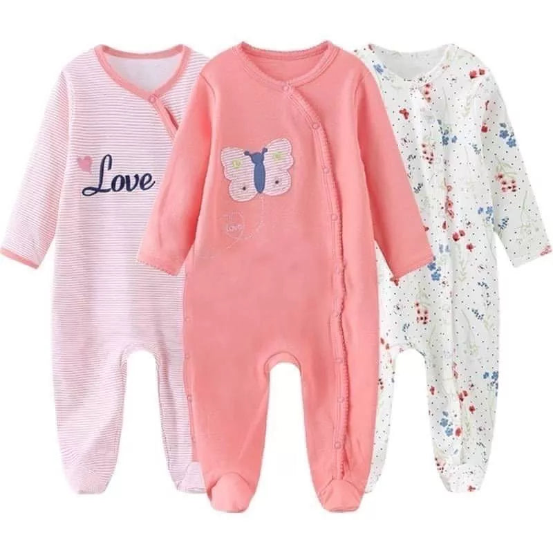 3-piece Love Butterfly Sleepsuit Set