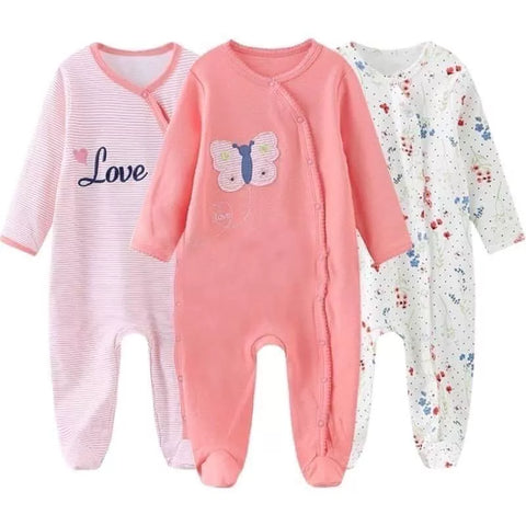 3-piece Love Butterfly Sleepsuit Set