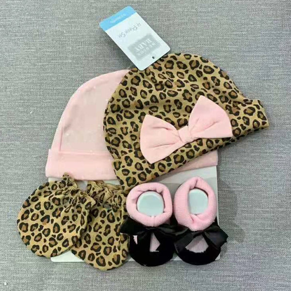 2pc Baby Bonnet, Socks & Mittens Set