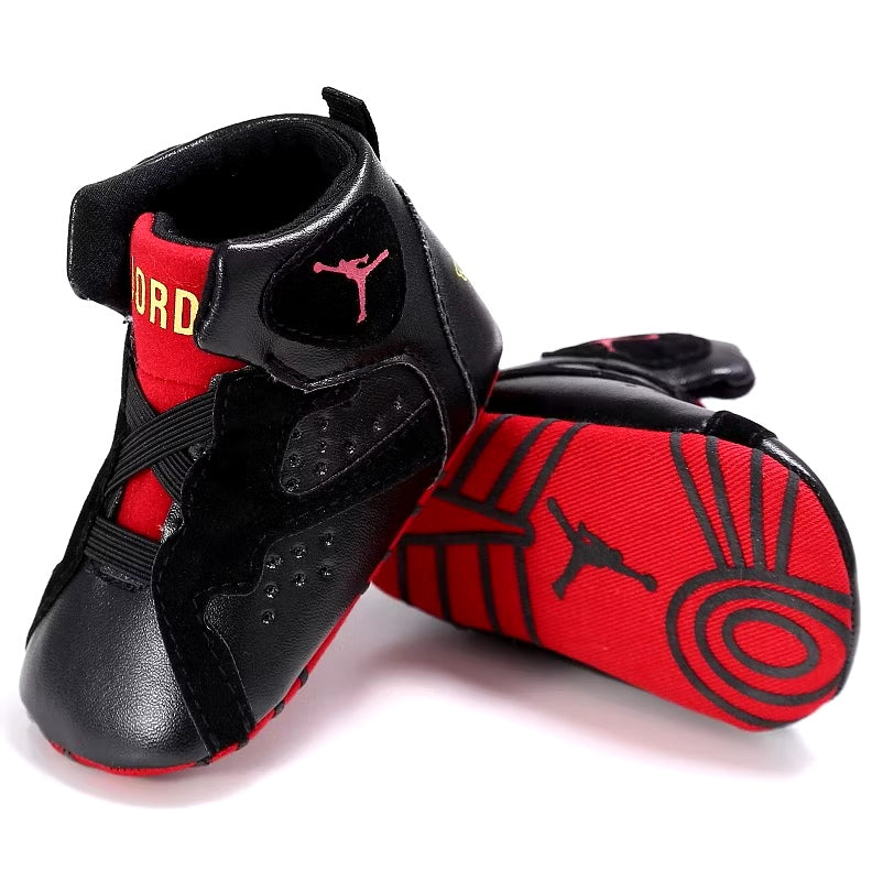 Infant Baby Shoes Red Black High Cut Shoes