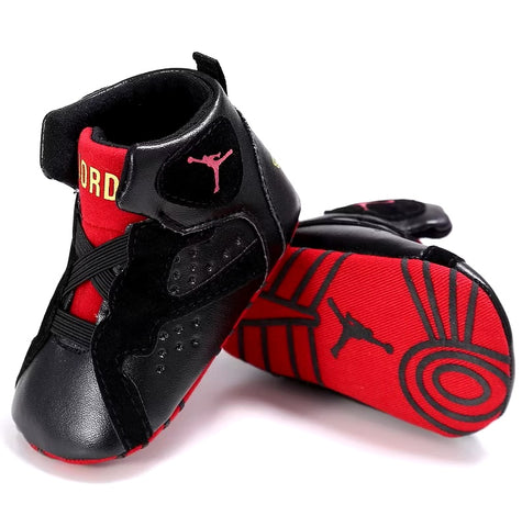 Infant Baby Shoes Red Black High Cut Shoes