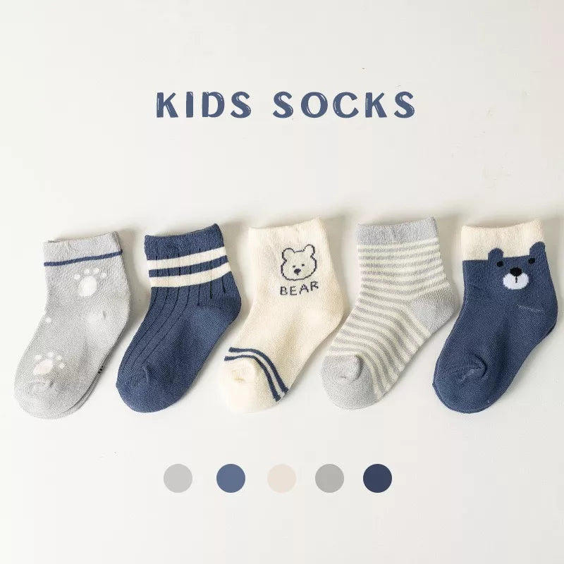 5-pairs Bear Baby Socks Set