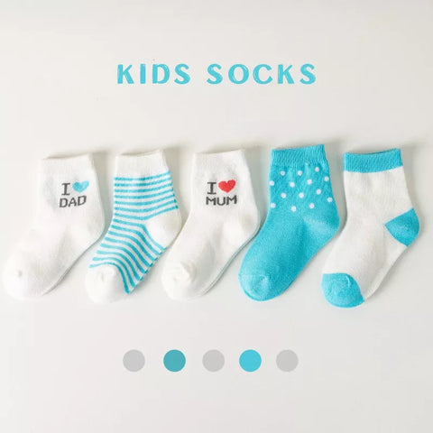 5pairs I Love Mom & Dad Socks Set