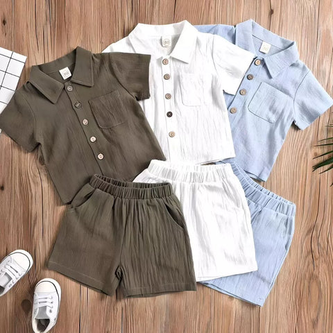 Toddler Kids Polo and Short Terno