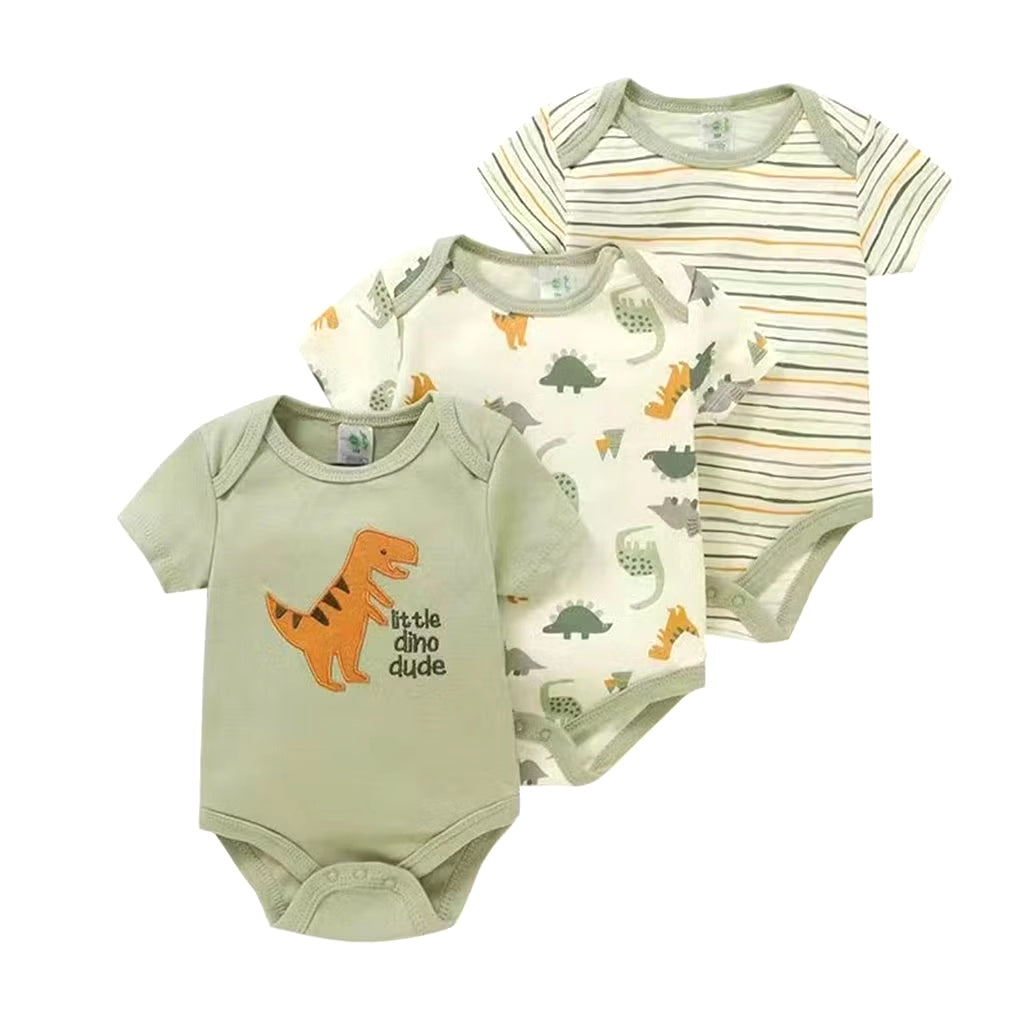 Little Dino Dude 3pc Infant Bodysuit Clothes Set