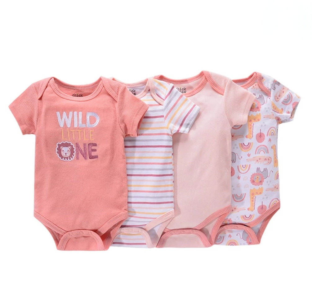 4pc Wild One Infant Girl Bodysuit Set