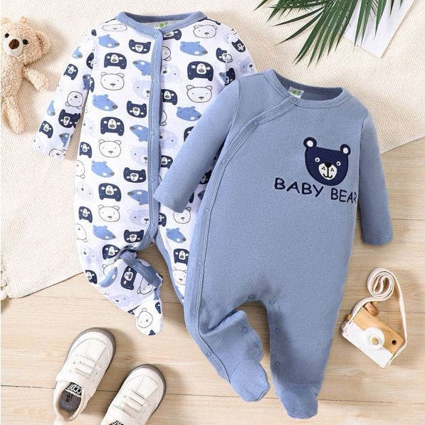 2pc Baby Bear Infant Baby Frogsuit Set