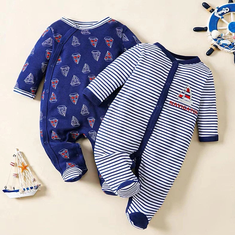 2pc Anchor Infant Baby Frogsuit Set