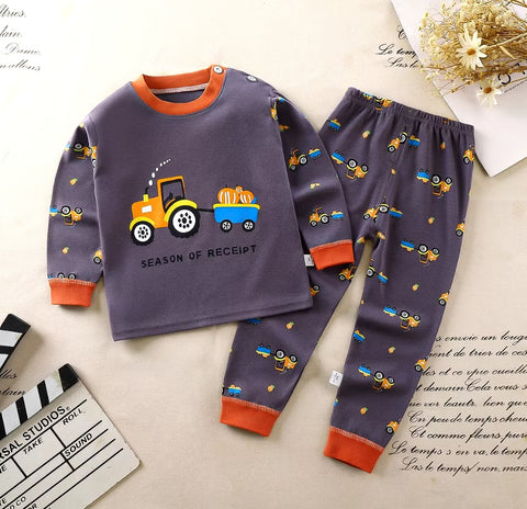 Toddler Kids Season of Receipt Longsleeve Sleepwear Terno Set