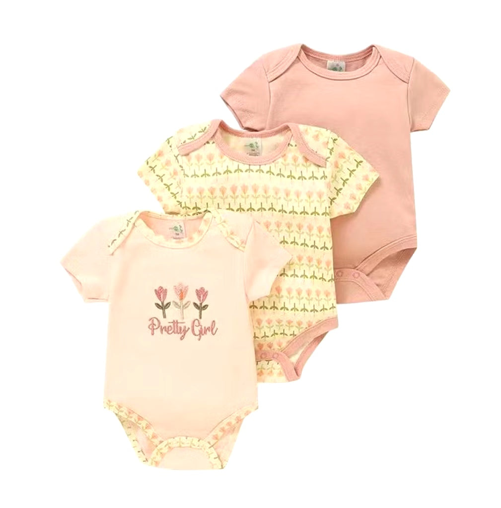 Pretty Girl 3pc Infant Bodysuit Clothes Set