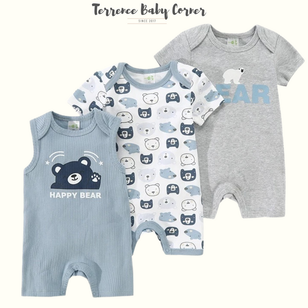 3-piece Infant Baby Boy Rompers Set