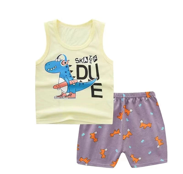 Toddler Kids Orange Dino Sando Terno