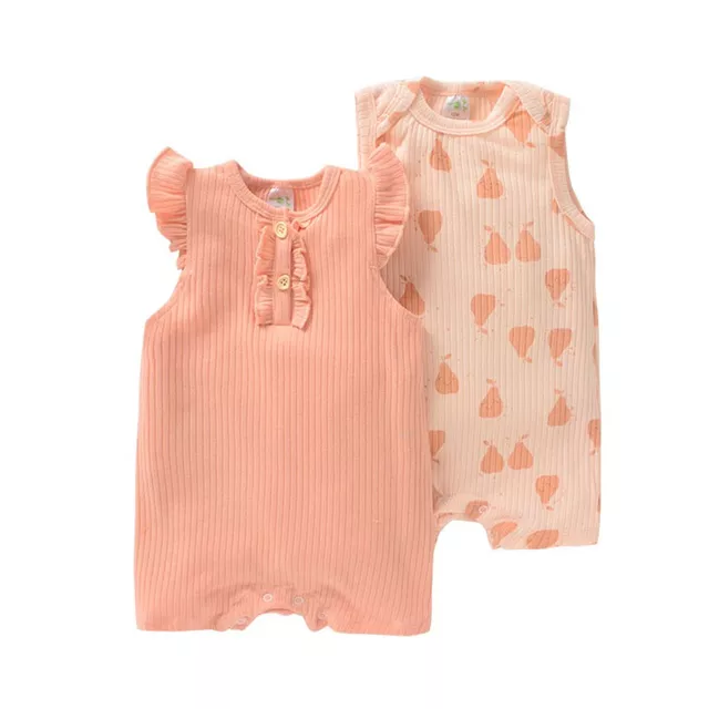 2pc Pears Infant Girl Sleeveless Rompers Set