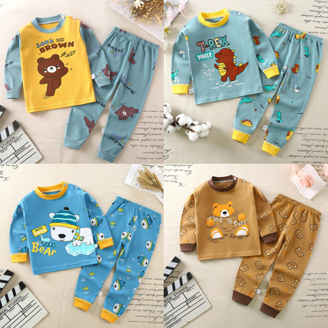 Toddler Kids Baby Boy Longsleeve Sleepwear Terno Set