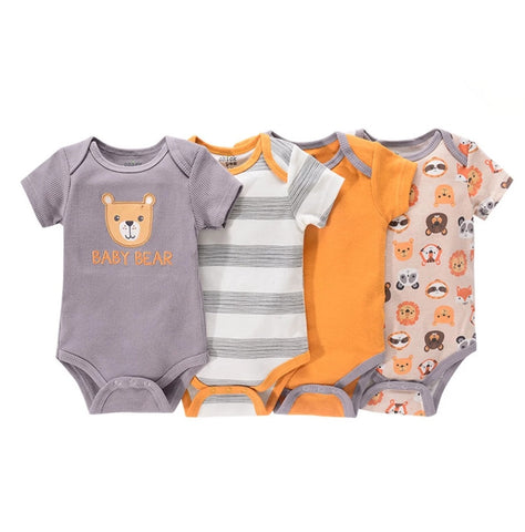 4pc Baby Bear Infant Bodysuit Set