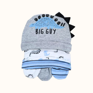 6-in-1 Baby Boy Hat & Mittens Set