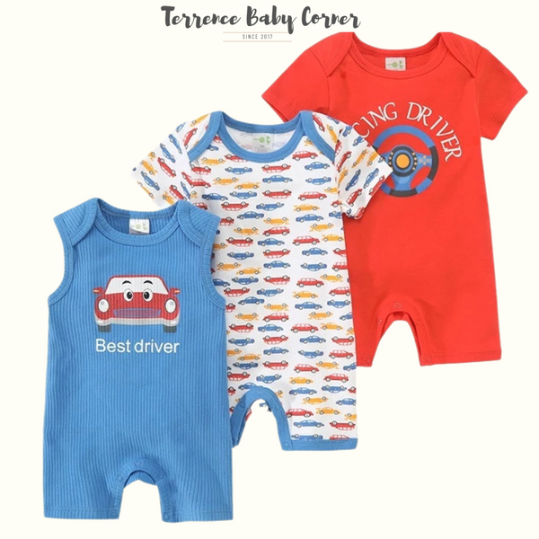 3-piece Infant Baby Boy Rompers Set