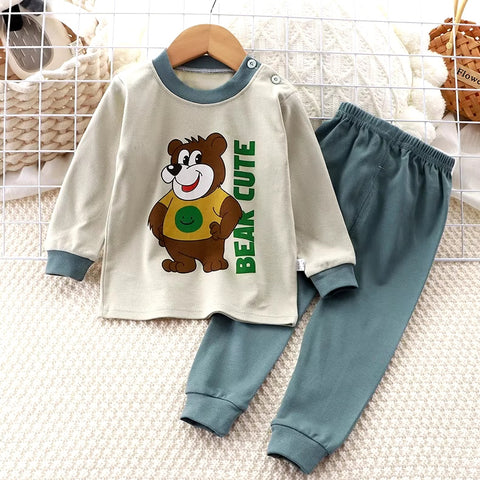 Toddler Kids Bear Cutie Sleepwear Terno