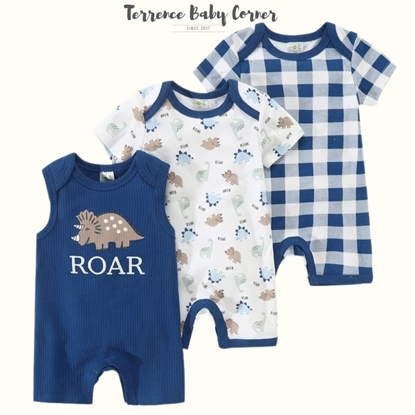 3-piece Infant Baby Boy Rompers Set