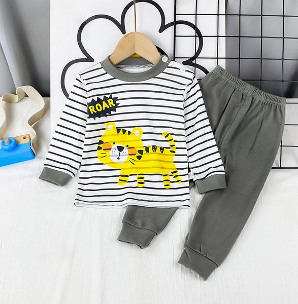 Toddler Kids Baby Boy Longsleeve Sleepwear Set