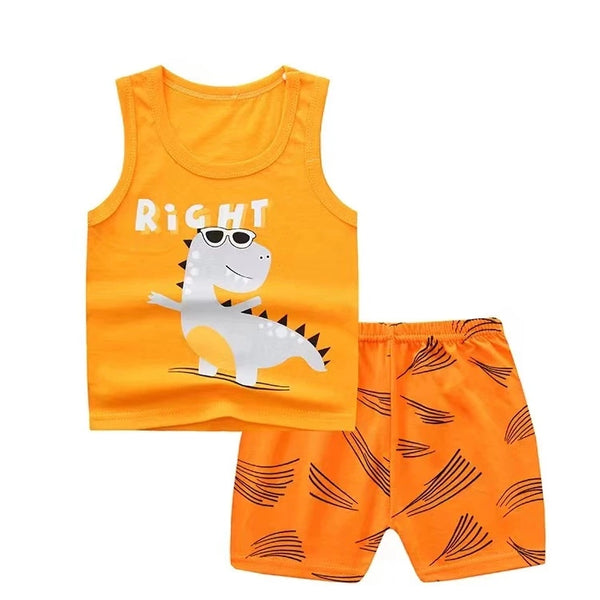 Toddler Kids Orange Dino Sando Terno