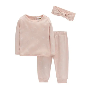 3pc Peach Longsleeve Pants with Turban Set