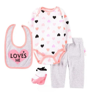 4pc Loves Me Infant Baby Clothes Set