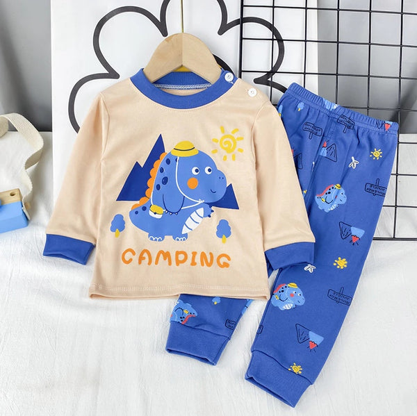 Toddler Kids Baby Boy Longsleeve Sleepwear Set