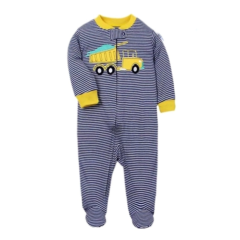 Yellow Stripe Zipper Frogsuit