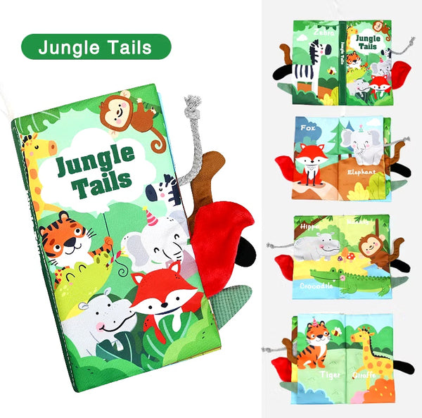 Colorful Educational Infant Toddle Clothbook with Tails