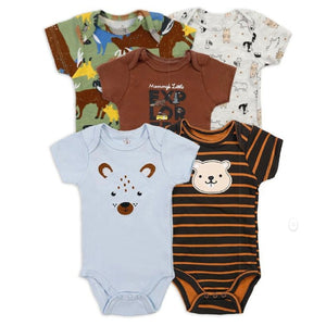 5pc Safari Baby Boy Bodysuit Set