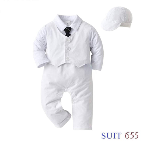 Formal All-white Jumpsuit with Hat Set