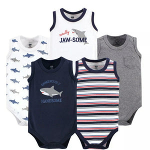 5pc Hudson Shark Sleeveless Bodysuit Set