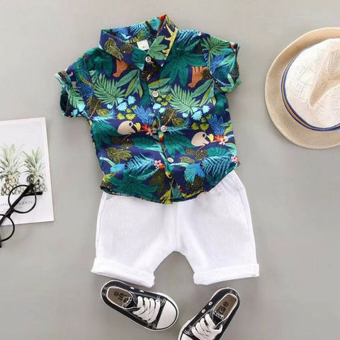 Tropical Dark Casual Infant Kids Terno