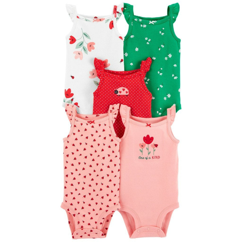 Lady Bug Sleeveless 5pc Bodysuit Set