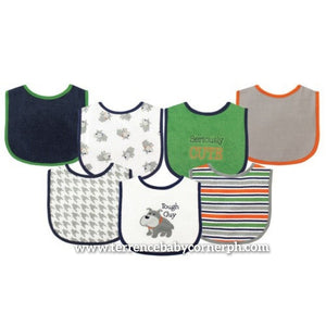 7pc Dog Baby Drooler Bib Set