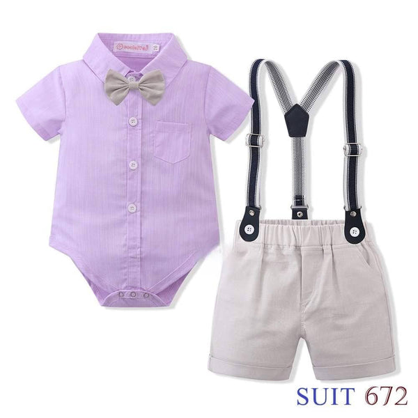 Infant Gentlemen Formal Suspender Polo Set