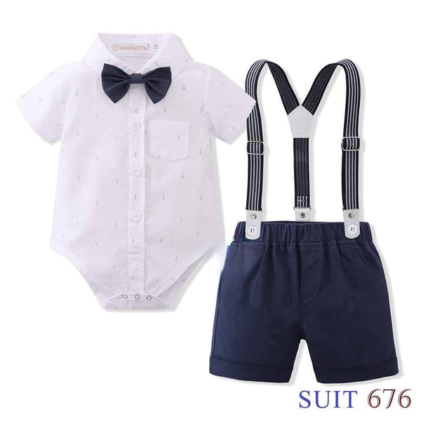 Infant Gentlemen Formal Suspender Polo Set