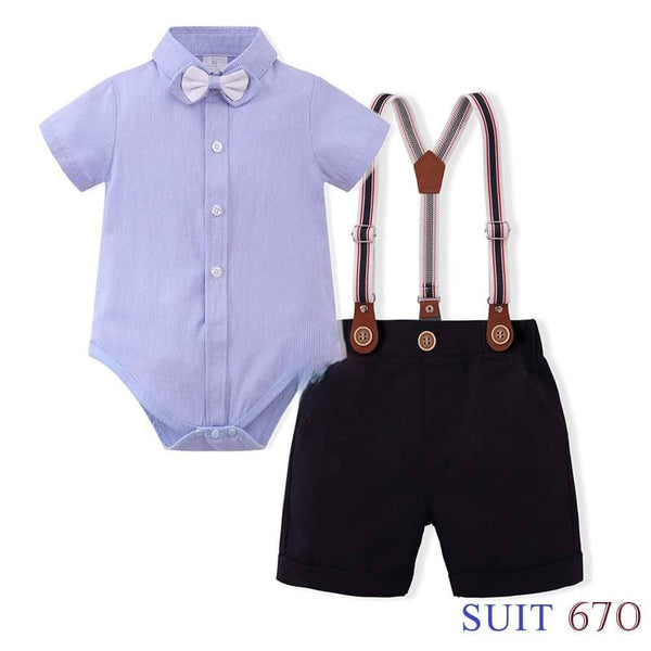 Infant Gentlemen Formal Suspender Polo Set