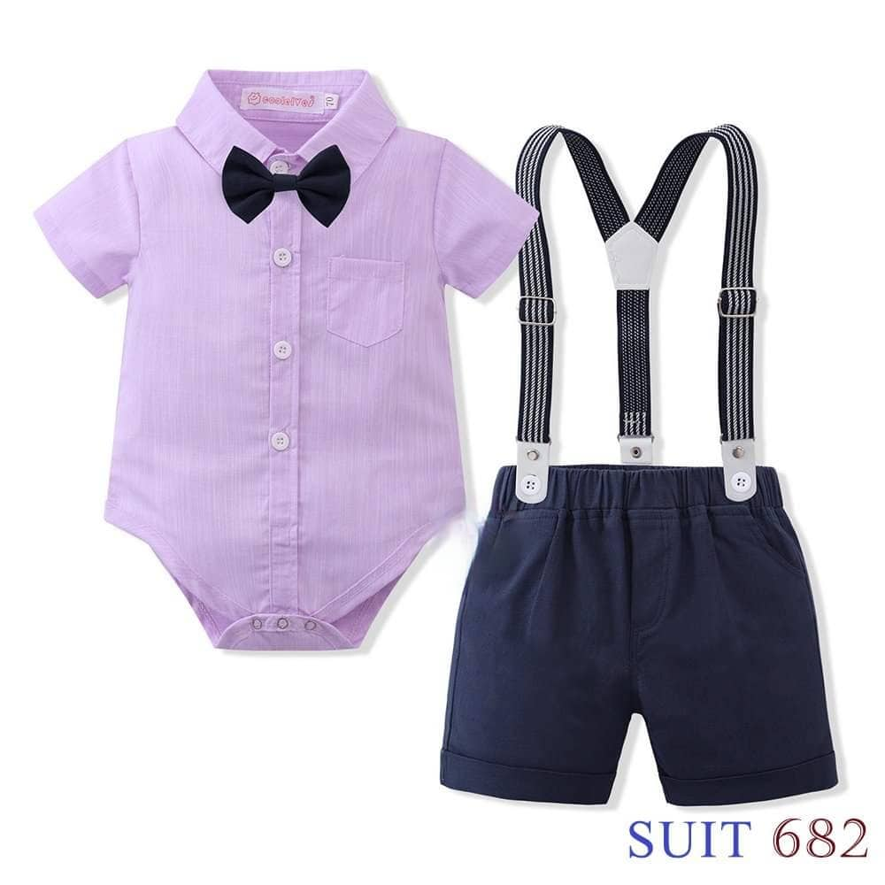 Infant Gentlemen Formal Suspender Polo Set