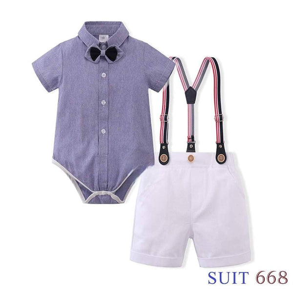 Infant Gentlemen Formal Suspender Polo Set